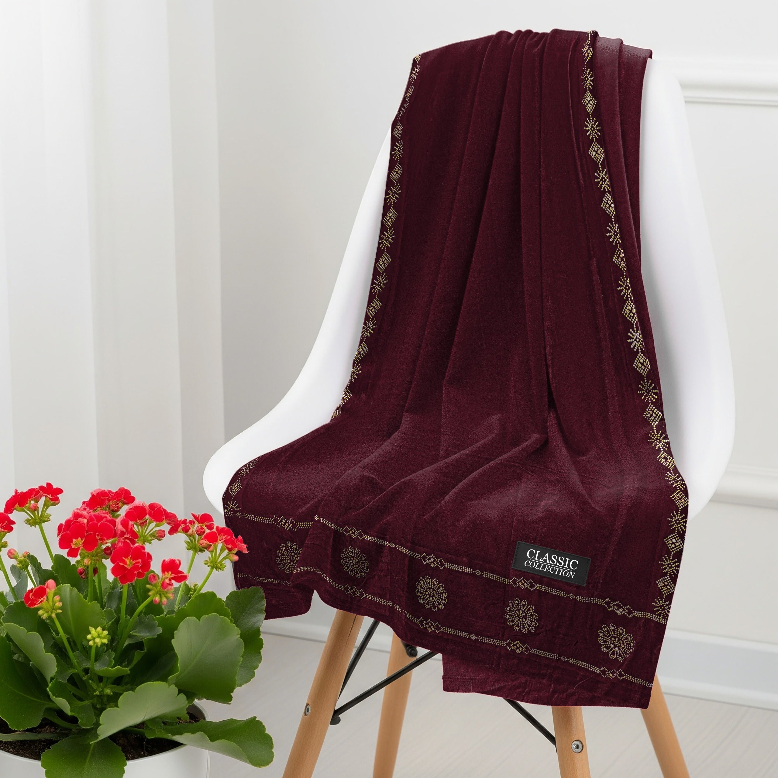 China micro Velvet bridal Shawl Stone work